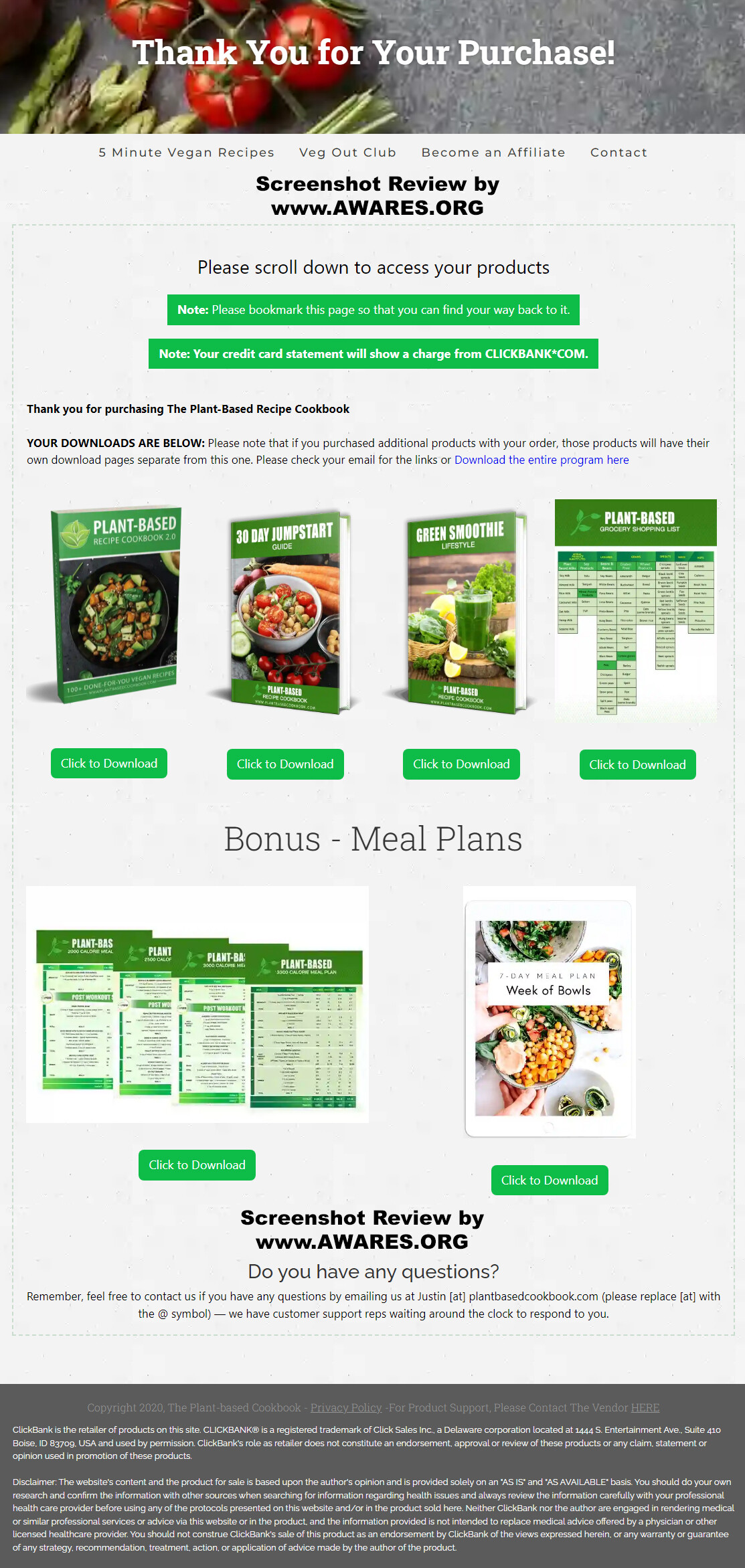 The Plant-Based Recipe Cookbook Download Page