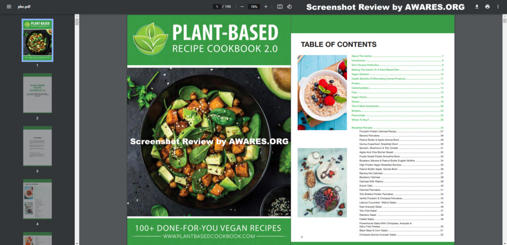 The Plant-Based Recipe Cookbook Table of Contents