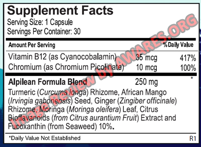 supplement facts - ingredients