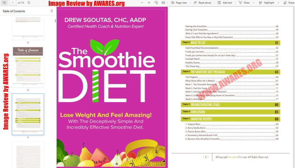 the smoothie diet table of contents