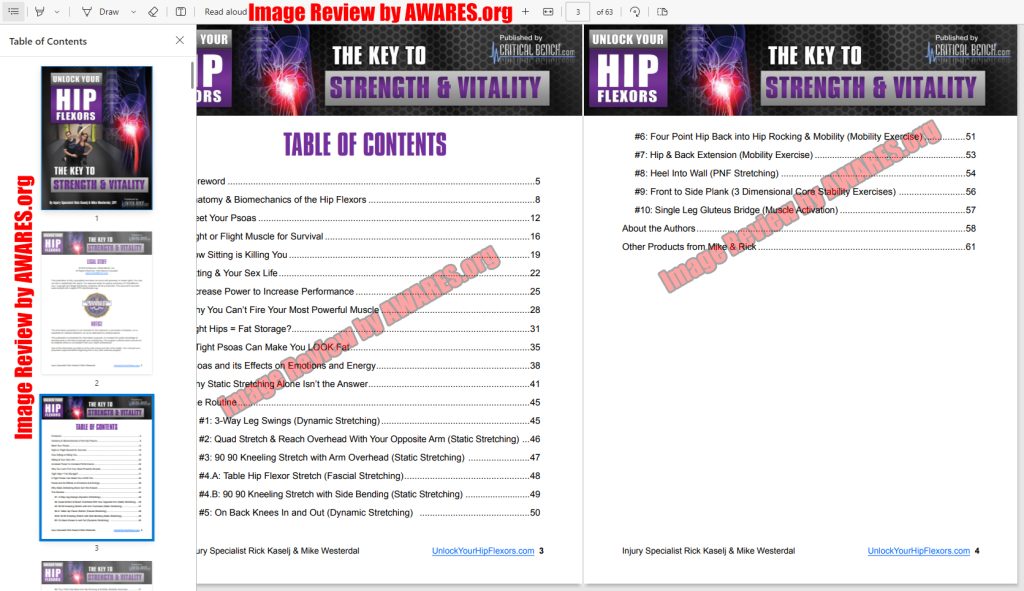 unlock your hip flexors manual table of contents